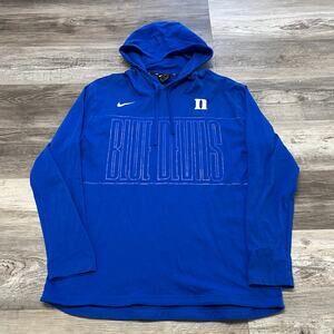 Nike Duke University Royal Blue Devils Mens 2XL Sporty NCAA Hoodie Mini Swoosh